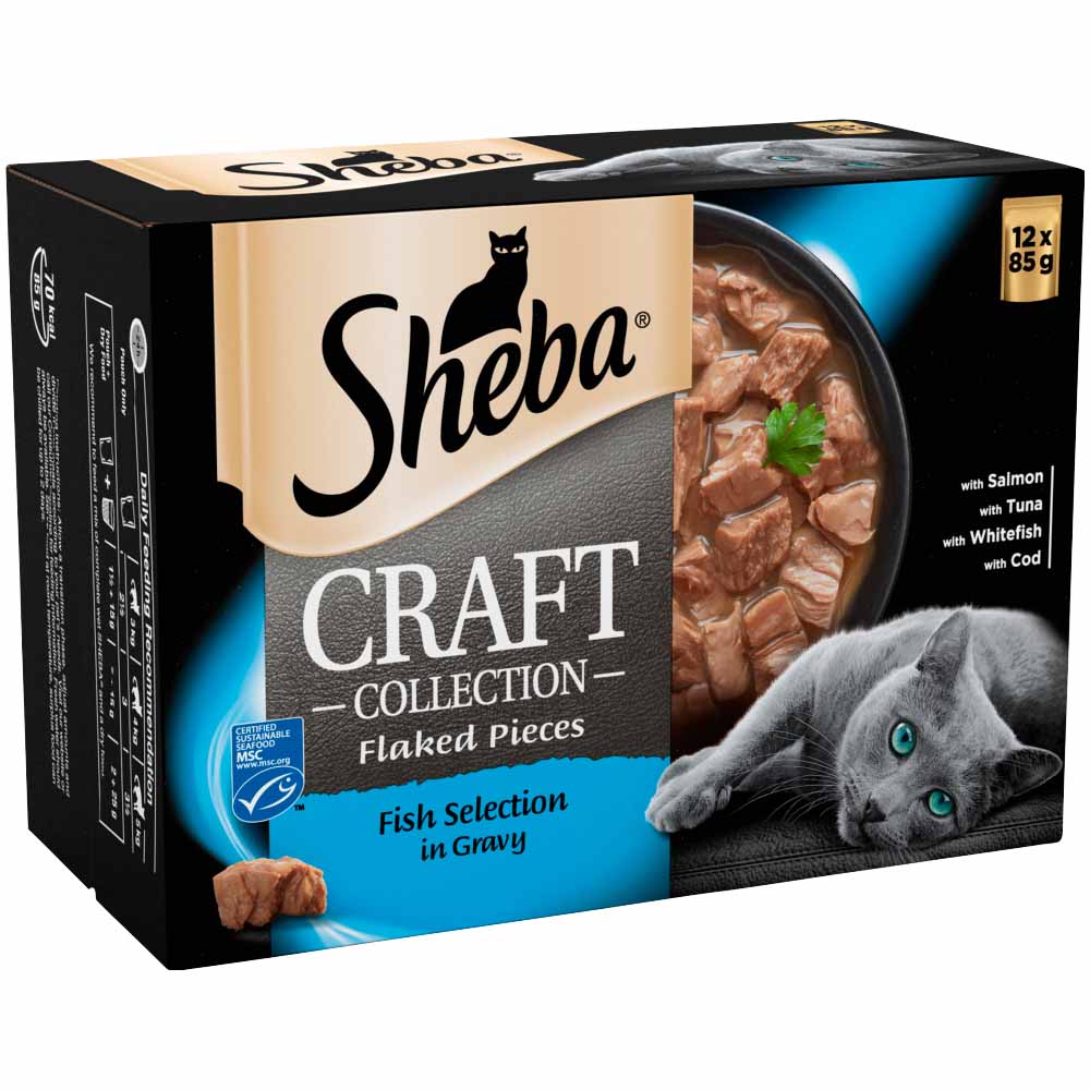 Sheba Craft Fish and Gravy Cat Food Pouches 12x85g Image 3
