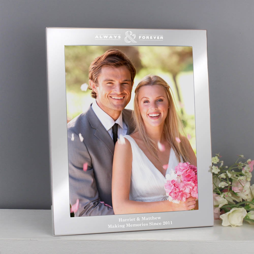 Personalised Memento Personalised Always and Forever Silver Photo Frame 10 x 8 inch Image 2