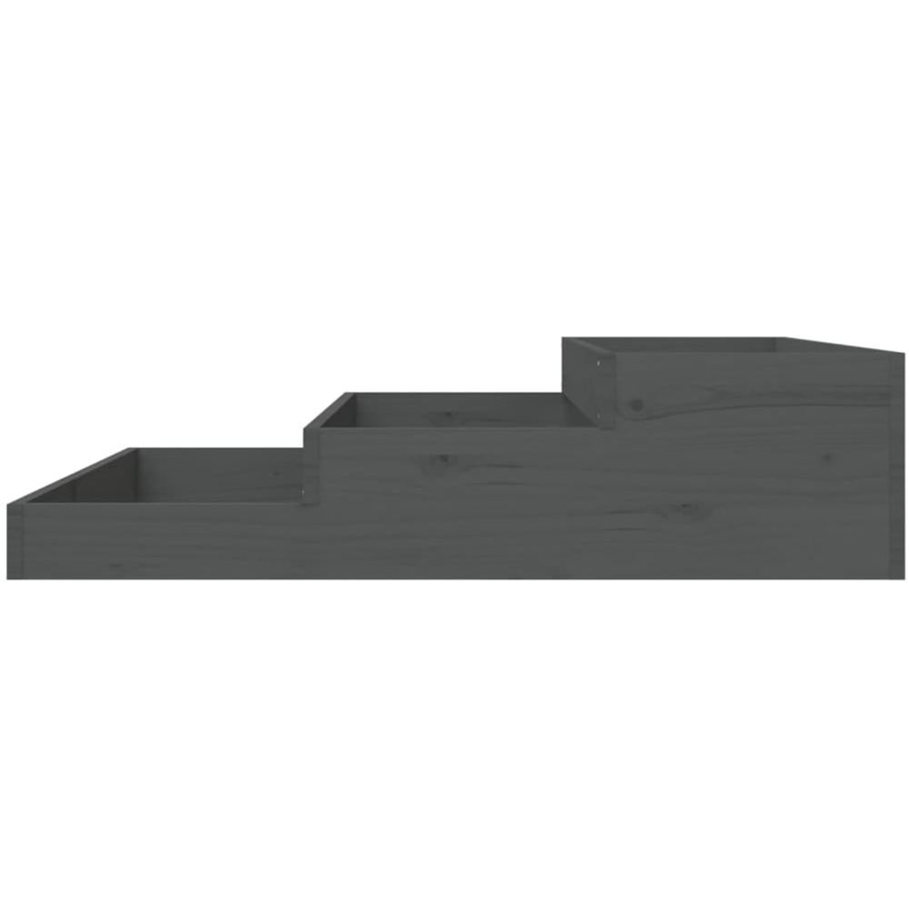 vidaXL Grey Solid Pine Wood Stair-Step Design Garden Planter 27 x 107 x 107cm Image 4