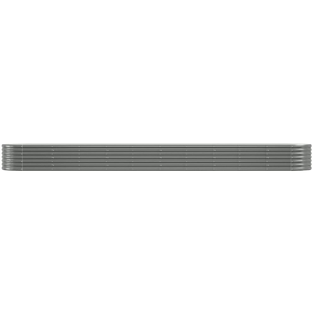 vidaXL Grey Galvanised Steel Oval Extra Long Raised Garden Bed 440 x 80 x 36cm Image 2