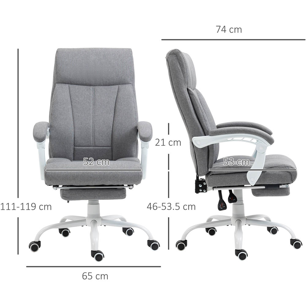 Portland Grey Linen Swivel Recliner Office Chair Image 7