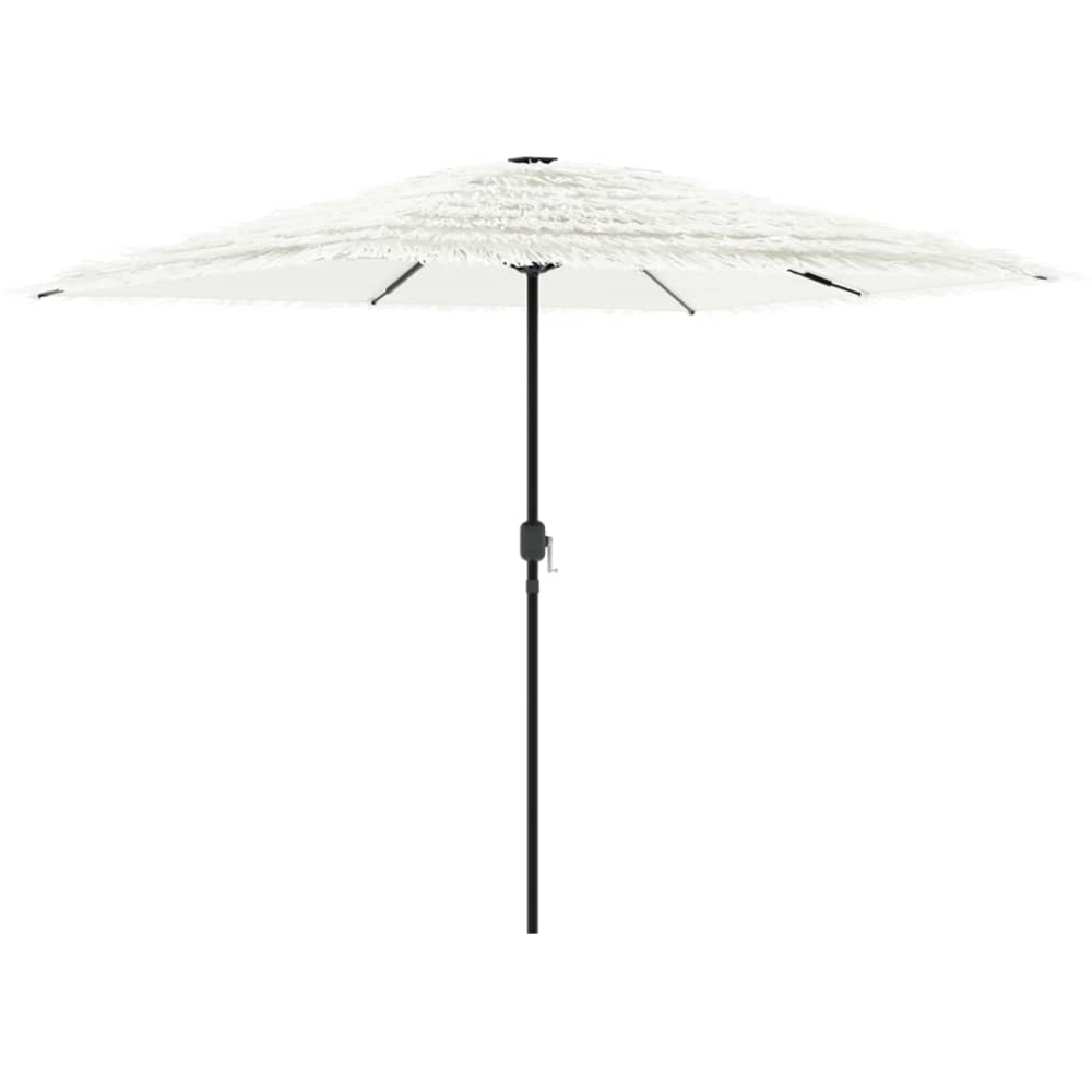 vidaXL White Straw Top Garden Parasol with Steel Pole 2.4m Image 4