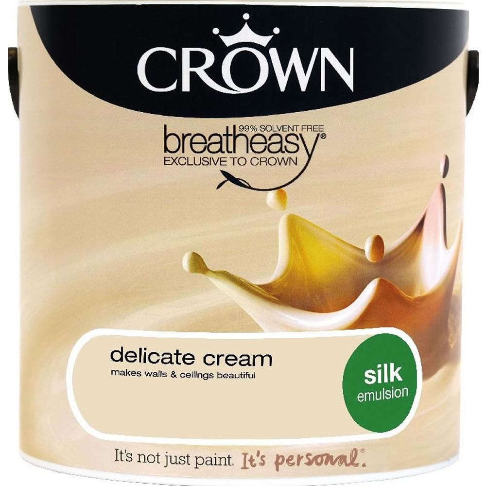 Crown Silk Emulsion Paint                         Delicate Cream 2.5L Image 1