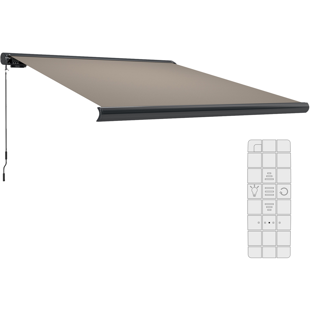 Outsunny Light Grey DIY Electric Retractable Awning with Remote 3 x 2.5m Image 2