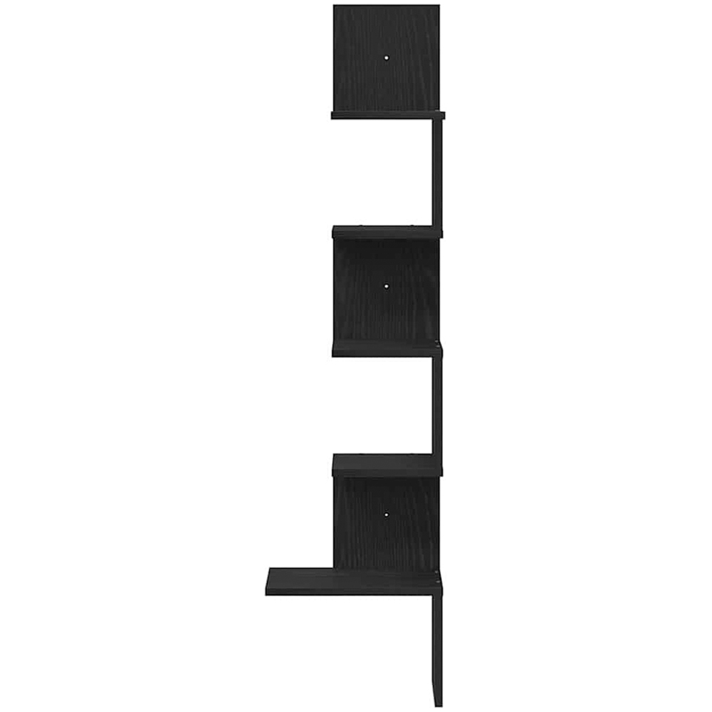 vidaXL 5 Shelf Black Floating Corner Wall Shelf Image 3