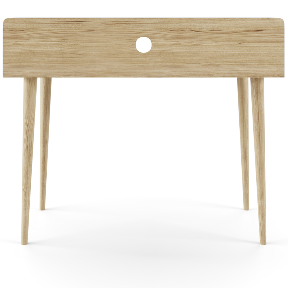Alphason Yeovil 2 Drawer 2 Shelf Oak and White Writing Desk Image 5
