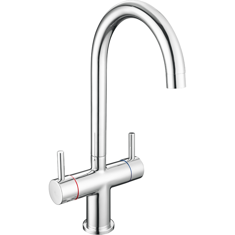 Reginox Adour CH Polished Chrome Dual Lever Kitchen Tap Image 1