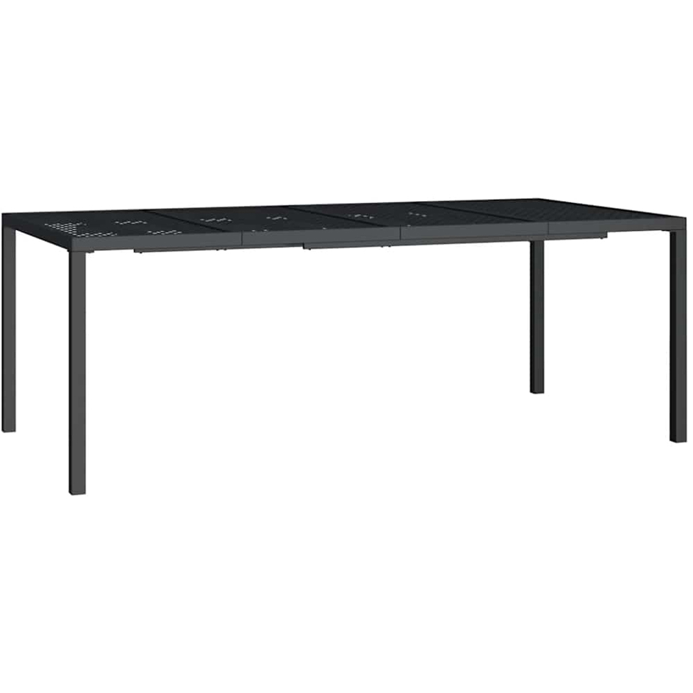 vidaXL 8 Seater Anthracite Powder Coated Steel Mesh Square Garden Table Image 2