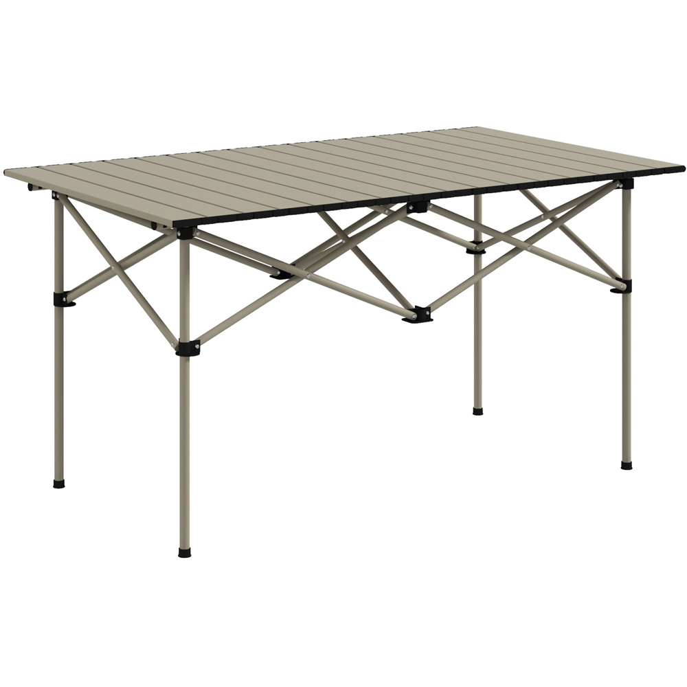 Outsunny Silver Aluminium Foldable Camping Table with Carry Bag Image 1