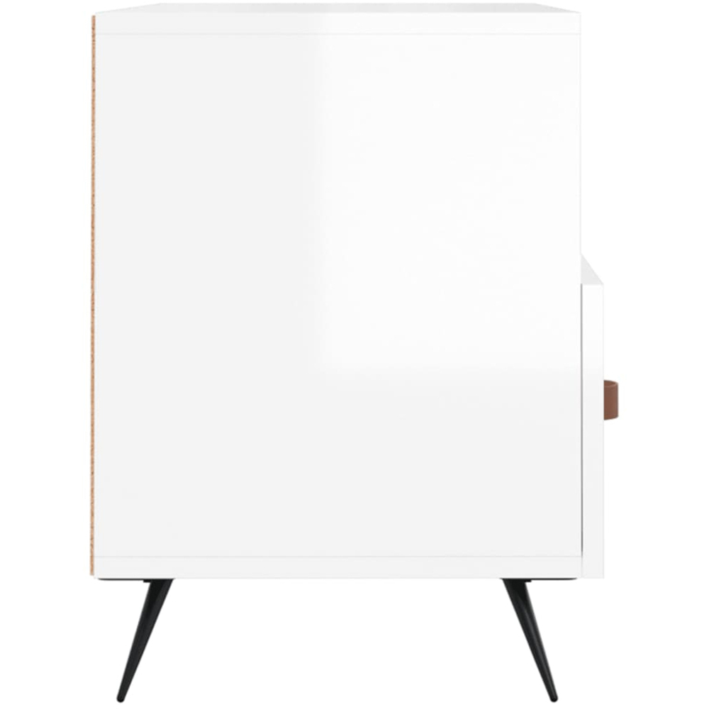 vidaXL 2 Drawer 2 Shelf High Gloss White TV Cabinet Image 7