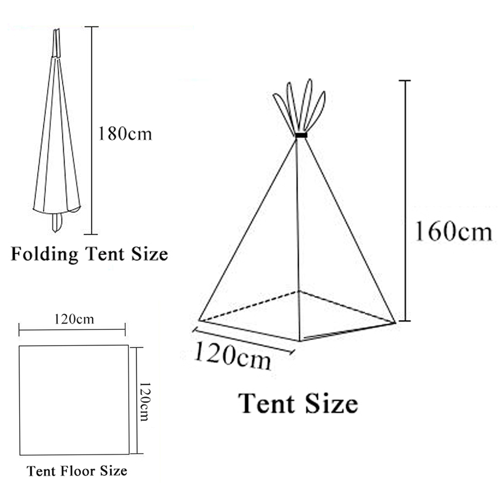 Neo Grey Canvas Kids Indian Tent TeePee Image 8