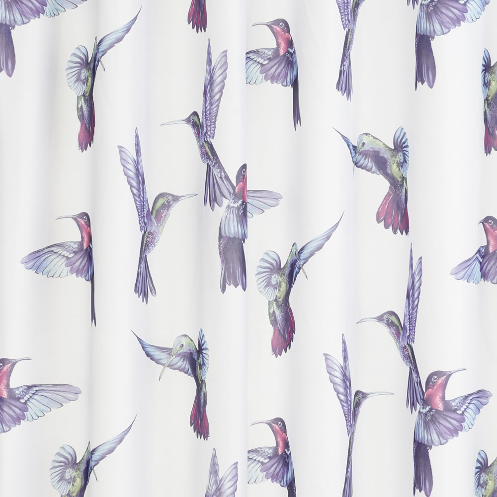 Wilko Hummingbird Shower Curtain Image 2