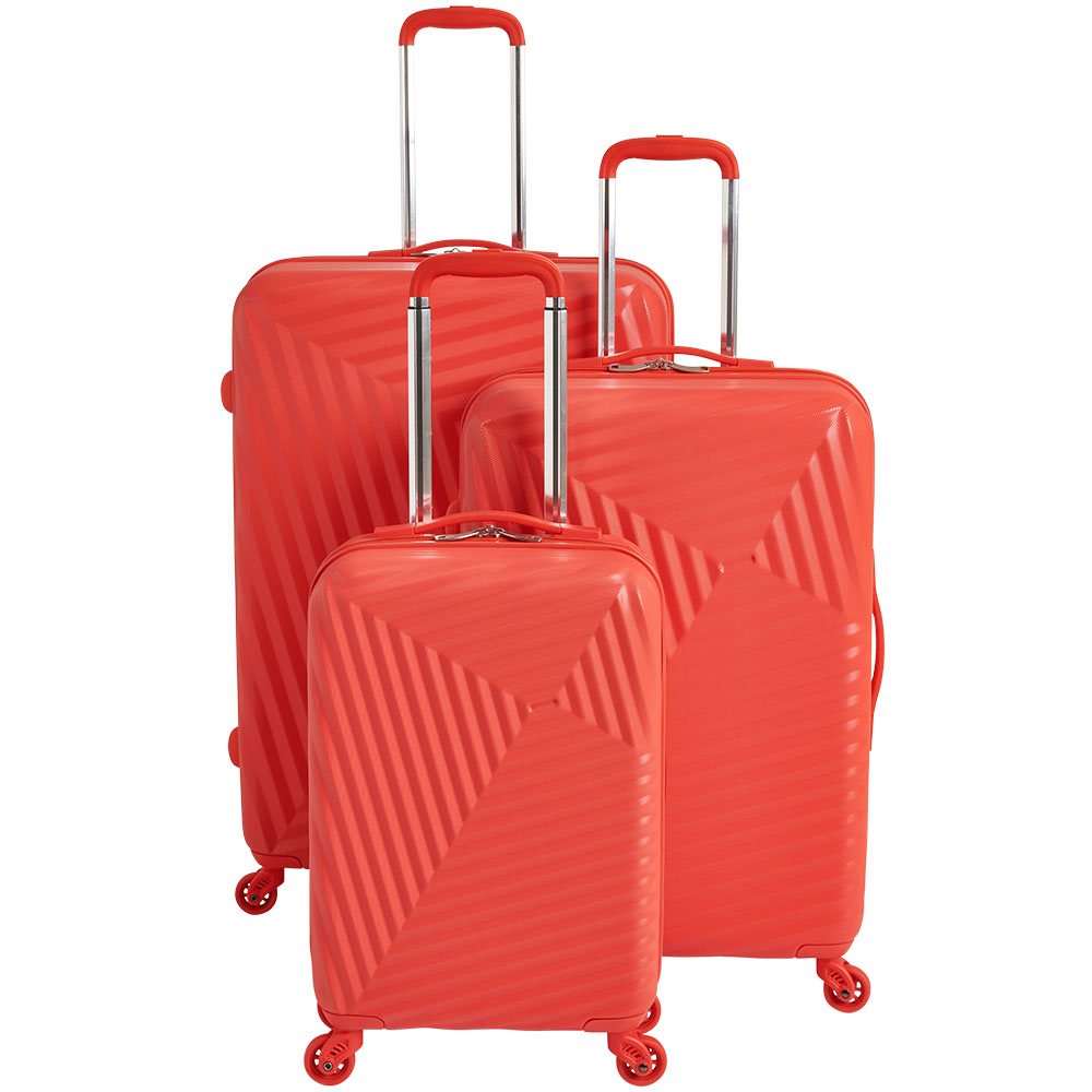 Wilko Squares Suitcase Coral 26 inch Wilko