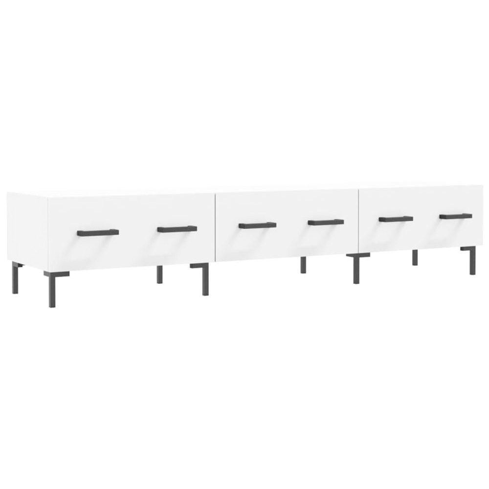 vidaXL 3 Drawer White TV Cabinet Image 2
