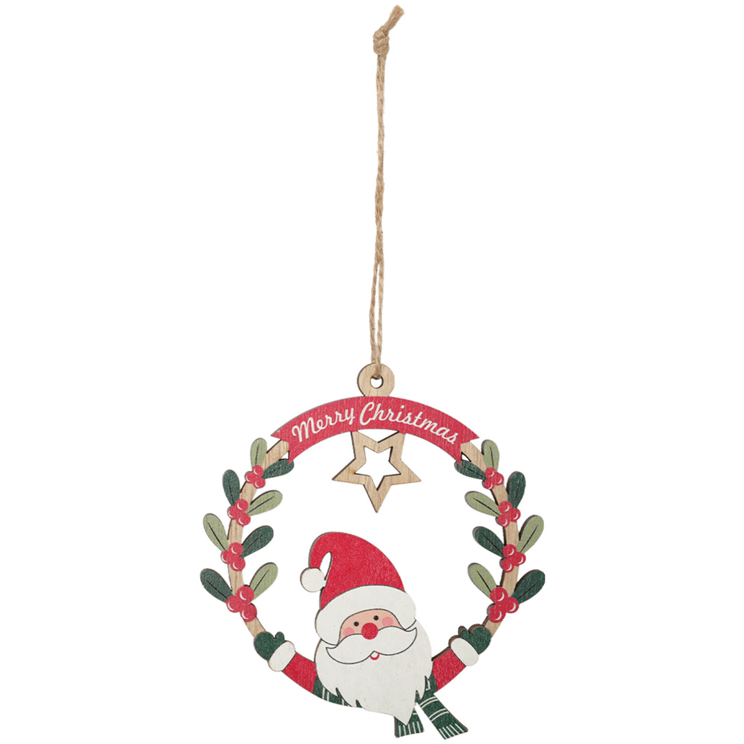 Santa Festive Hanging Decoration Red Image 1