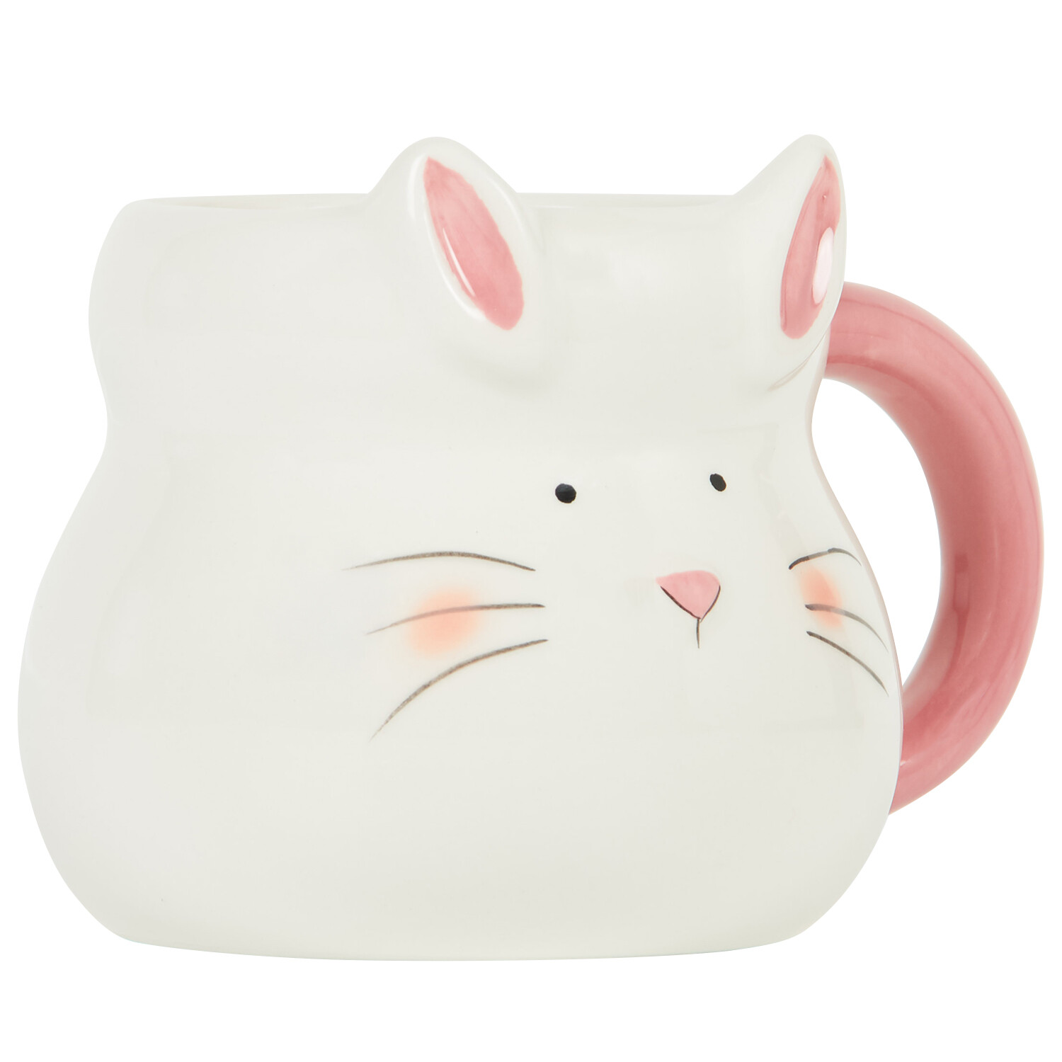 Bunny Shaped Mug White and Pink Image 2