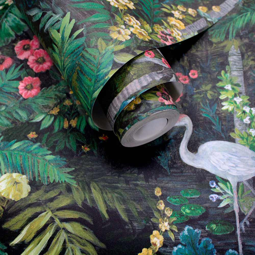Holden Decor Jungle Paradise Black Wallpaper Image 2
