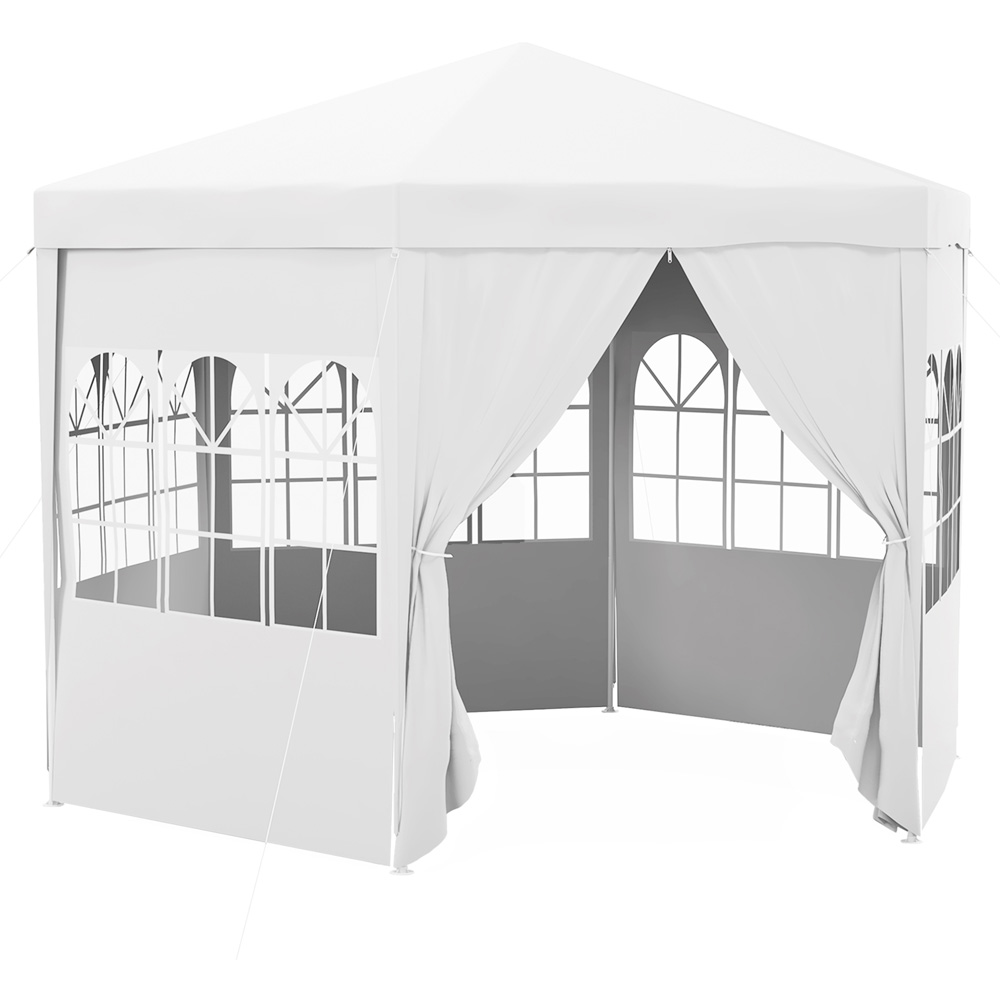 Outsunny 4m White Gazebo Party Tent with 6 Removable Side Walls Image 2