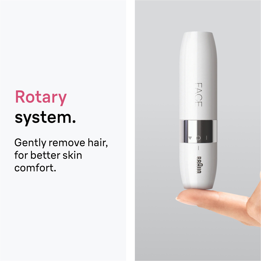 Braun White Portable Mini Electric Facial Hair Remover Image 5