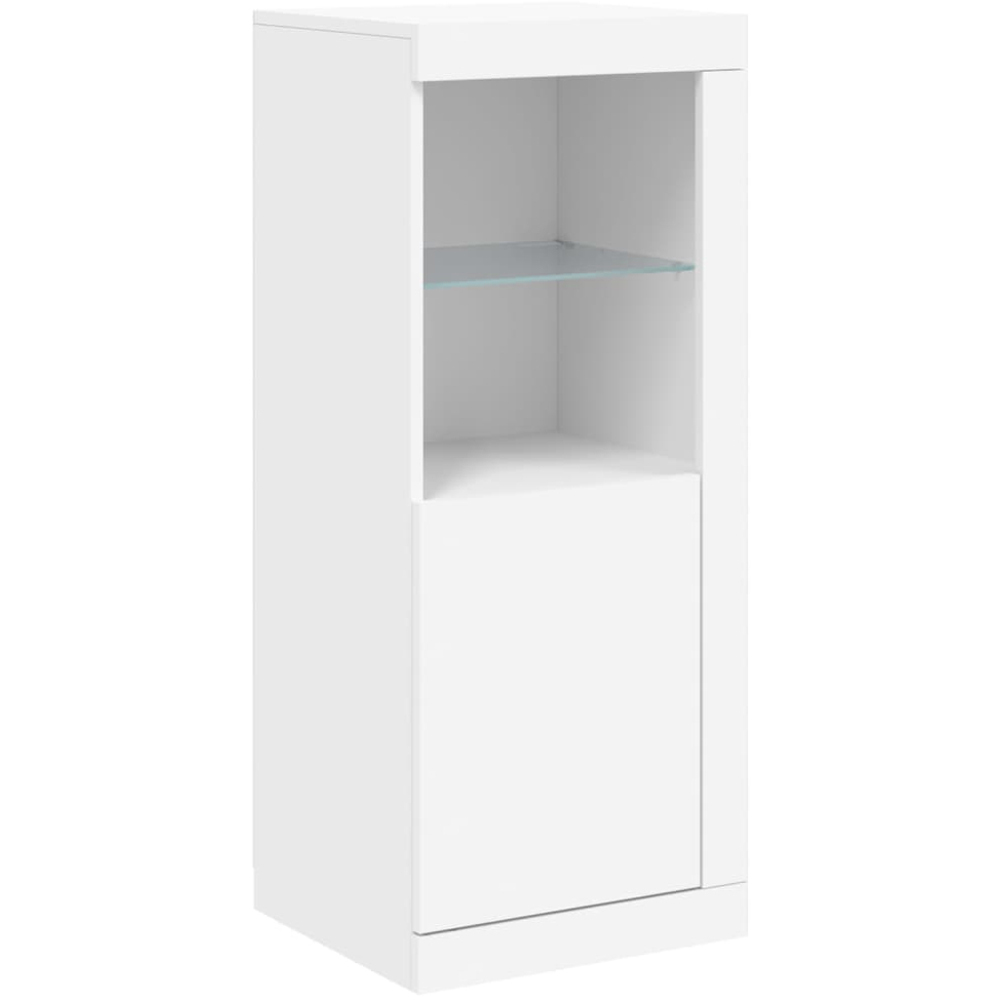 vidaXL 2 Door 6 Shelf White LED Sideboard 3 Piece Image 5