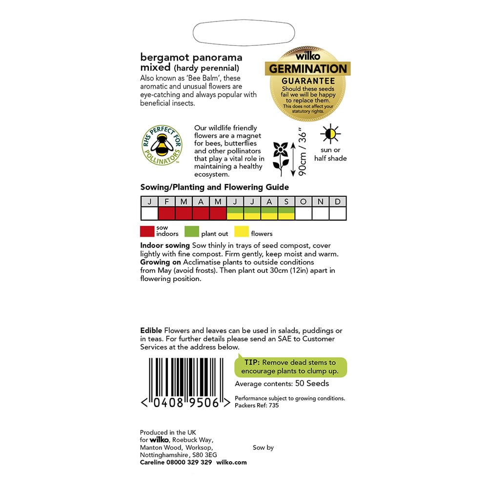 Wilko Bergamot Panorama Mix Seeds Image 3