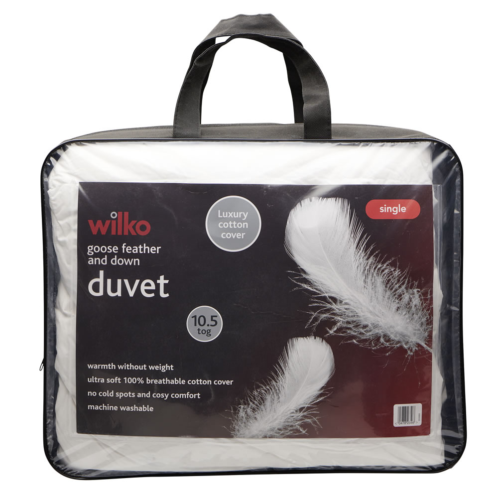 Wilko Goose Feather and Down 10.5 Tog Single Duvet Image 5