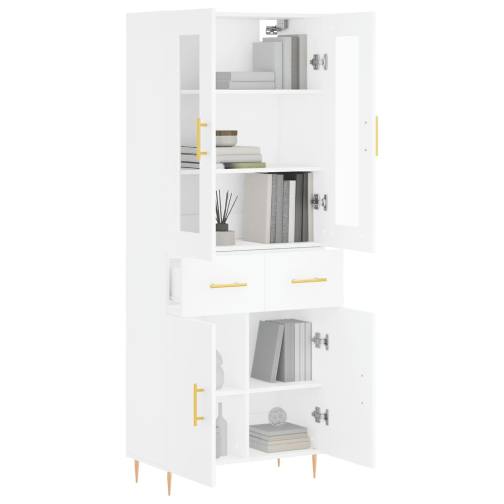 vidaXL 4 Door 2 Drawer White Highboard Image 3