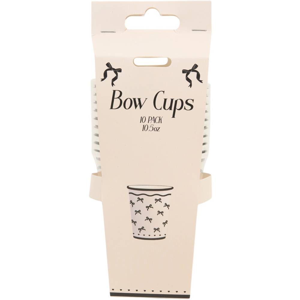 Pack of 10 Bow Paper Cups Image 1