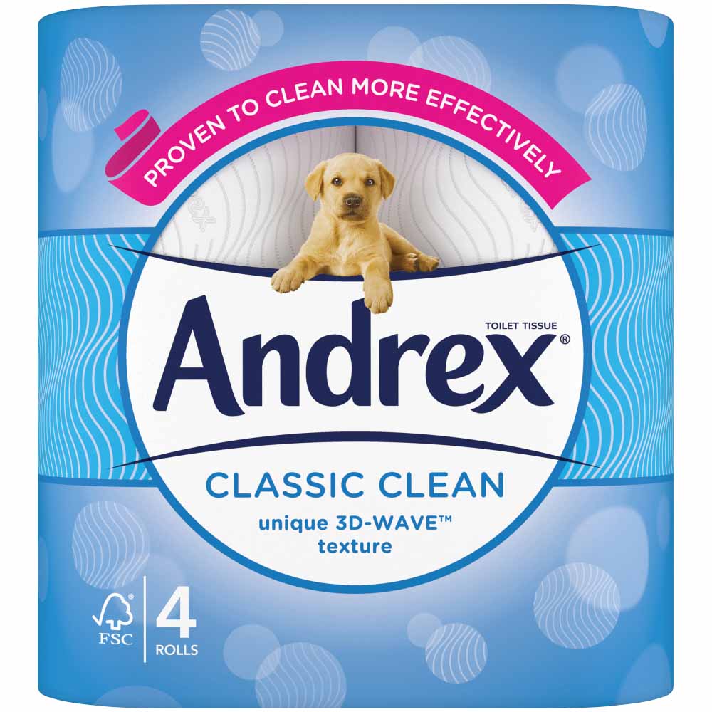 Andrex Classic Clean Toilet Tissue 4 Rolls Image 2