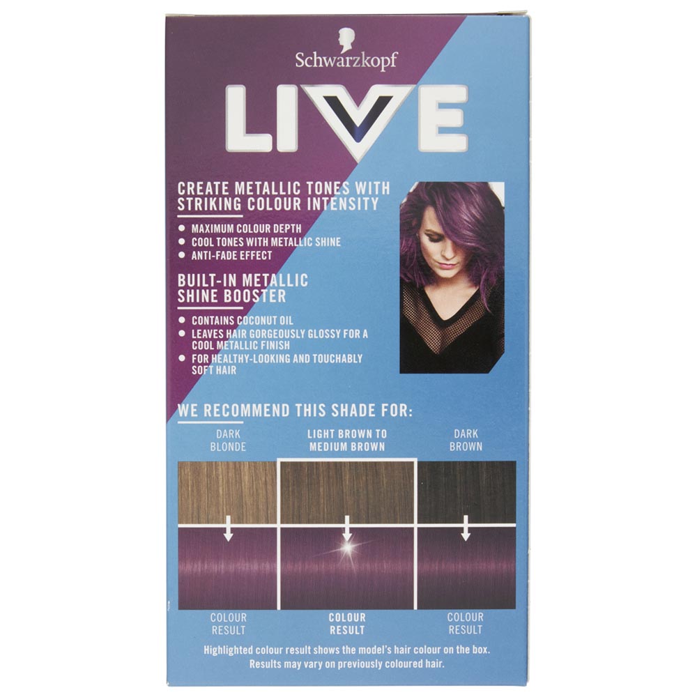 Schwarzkopf LIVE Urban Metallics Amethyst Chrome U69 Permanent Hair Dye Image 4