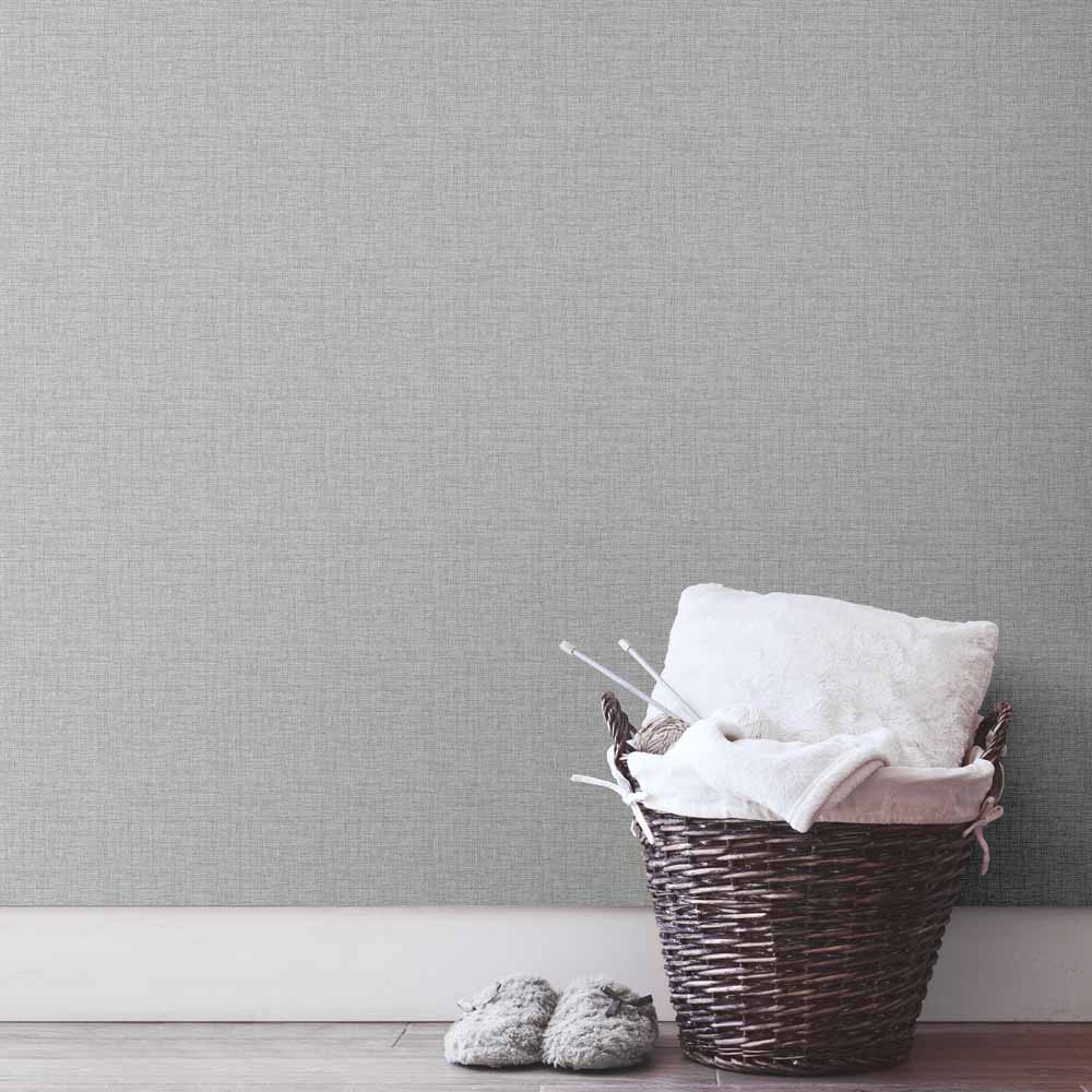 Muriva Opulent Grey Textured Wallpaper Image 4