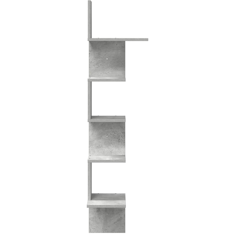 vidaXL 5 Shelf Concrete Grey Floating Corner Wall Shelf Image 4