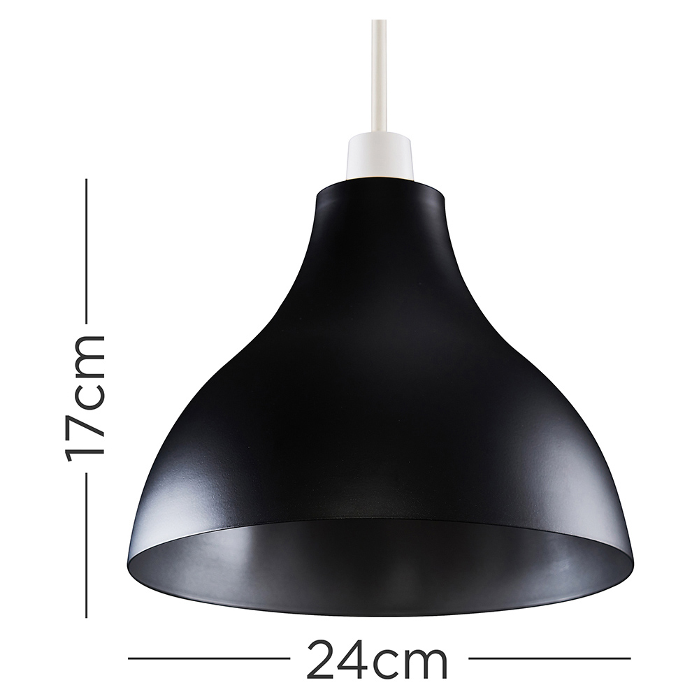 ValueLights Dexter Black and Silver Retro Pendant Shade Image 7