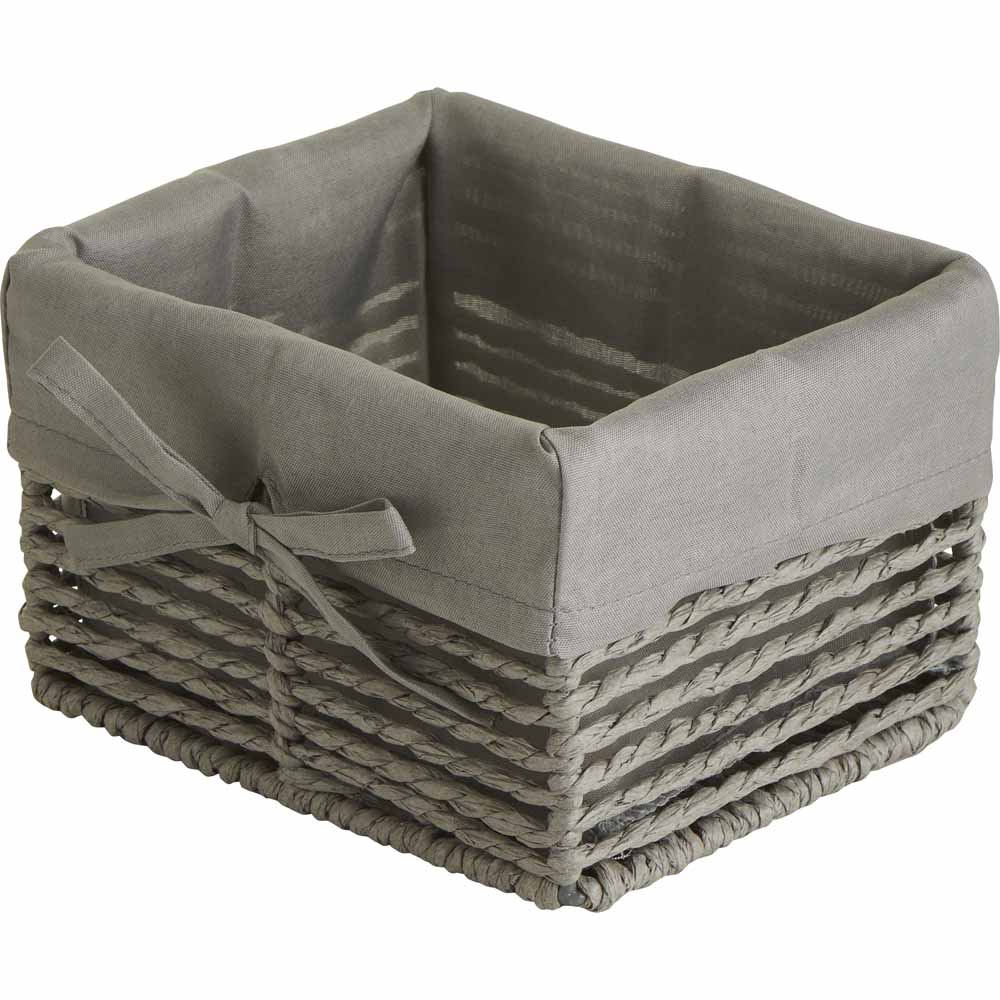 Wilko Grey Paper Rope Baskets 5 Pack Image 3