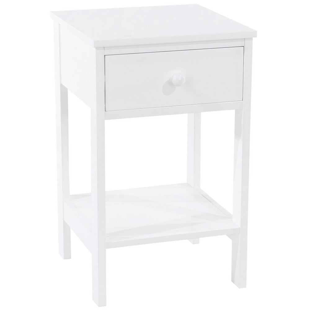 Shaker Single Drawer White Petite Bedside Storage Cabinet Image 3
