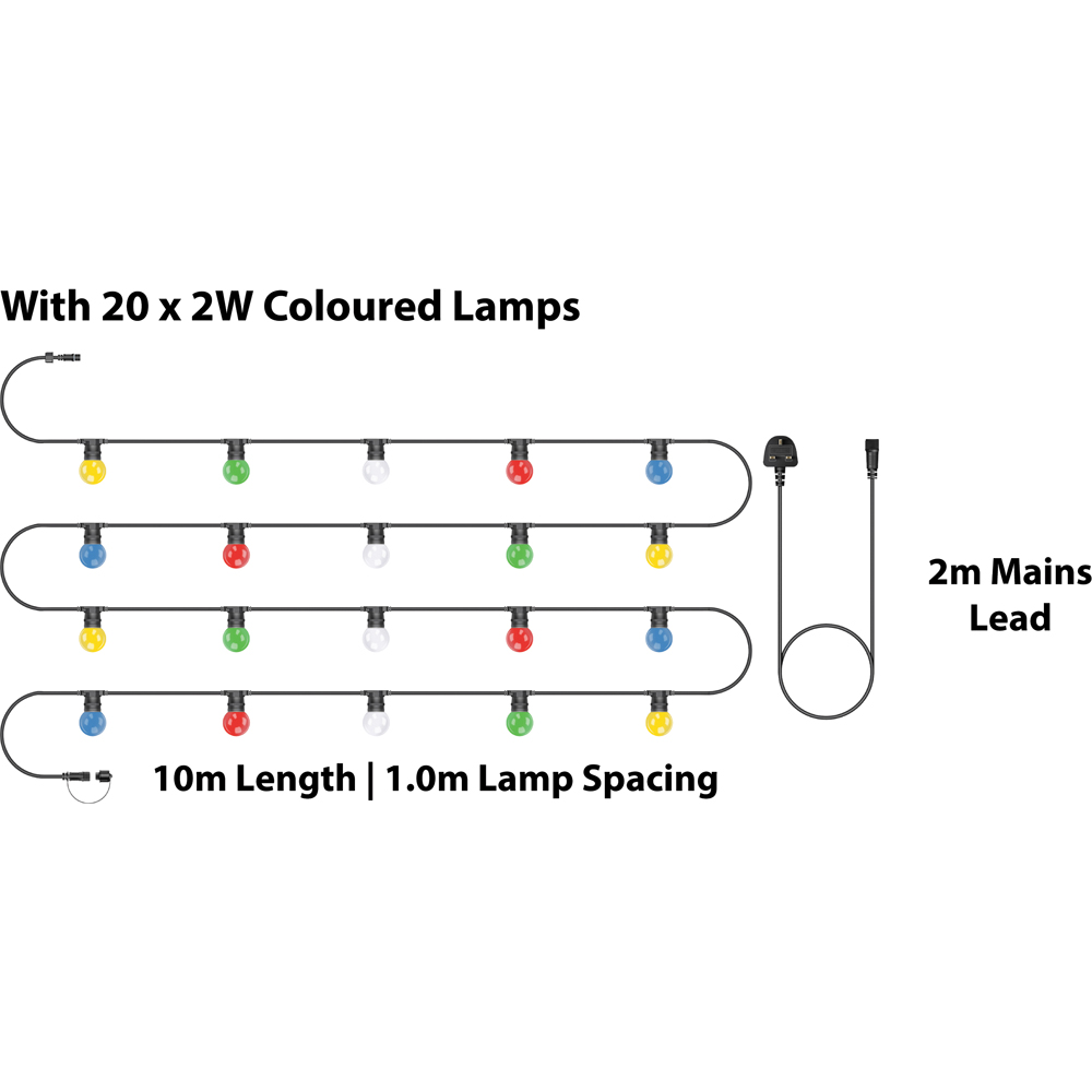 Eagle Connect Festoon 20 RGB Lamps LED String Light 10m Image 4