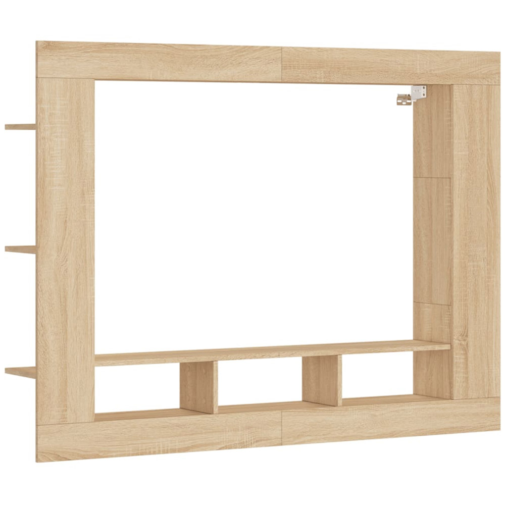 vidaXL 3 Open Shelf Sonoma Oak Wall Mounted TV Cabinet Image 2