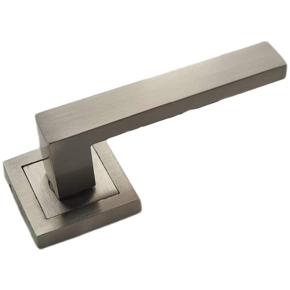 Golden Grace Satin Nickel Delta Bathroom Door Handle Set Image 2