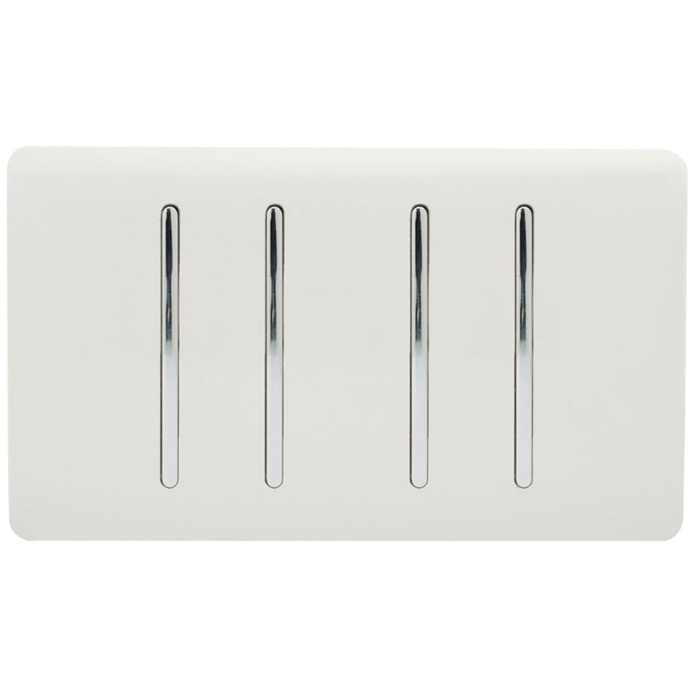 Trendi Switch 4 Gang 10amp 1 or 2 Way Ice White Light Switch Image 1