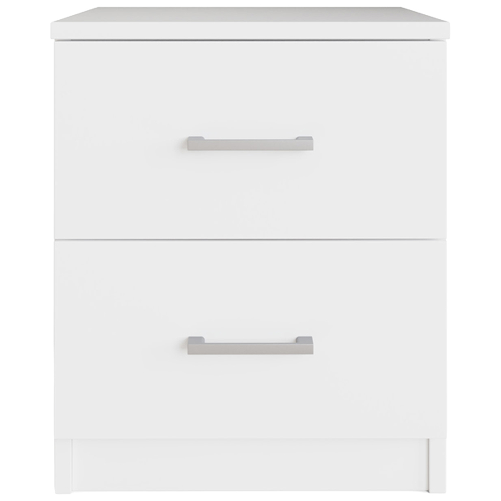 GFW Bailey 2 Drawer White Bedside Table Image 5
