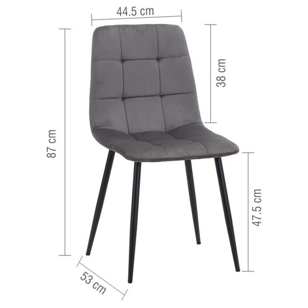 Birlea Axel 4 Seater Round Fluted Dining Set Black Image 7