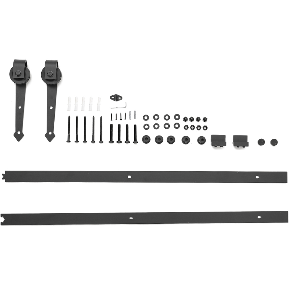 Living and Home Rustic Arrow Shaped Barn Door Hardware Kit 2m Image 1