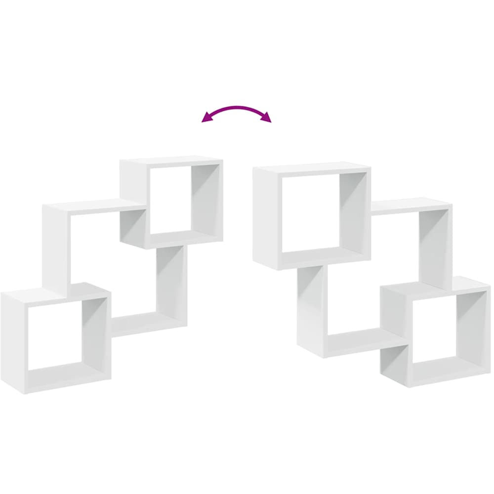 vidaXL 3 Shelf White Floating Wall Shelf Image 6