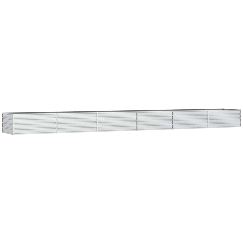 vidaXL Silver Galvanised Steel Raised Garden Bed 600 x 80 x 45cm Image 1