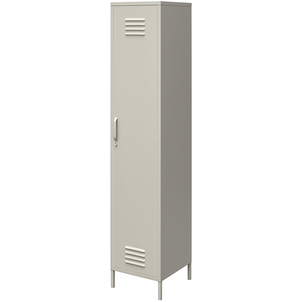 Dorel Bradford Single Door Taupe Metal Locker Storage Cabinet Image 5