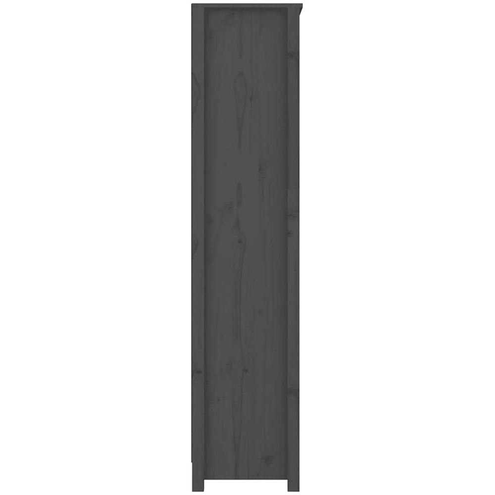 vidaXL 5 Shelf Grey Solid Pine Wood Bookcase Image 5
