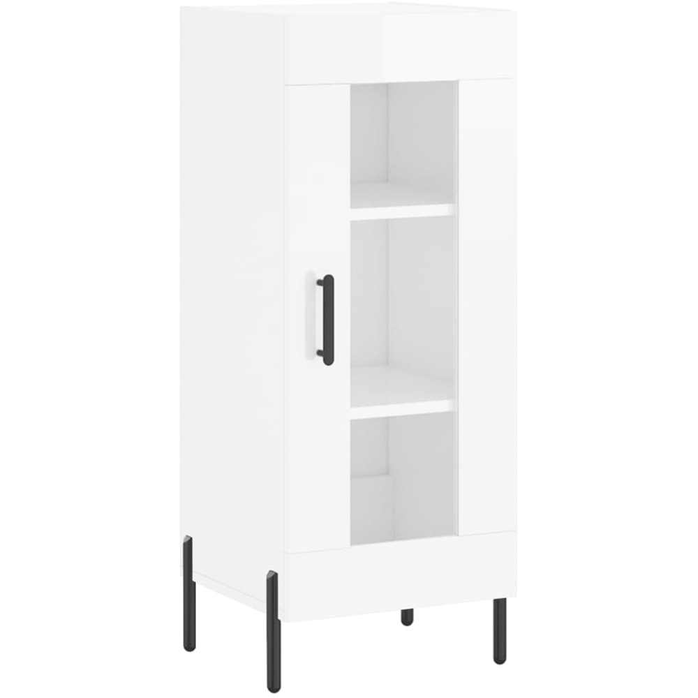 vidaXL Single Glass Door White Sideboard Image 2