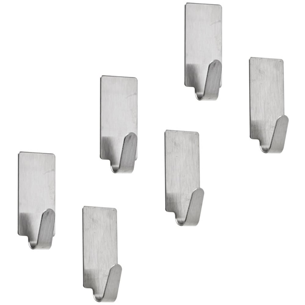 Wilko Square Self Adhesive Hooks 6 Pack Image