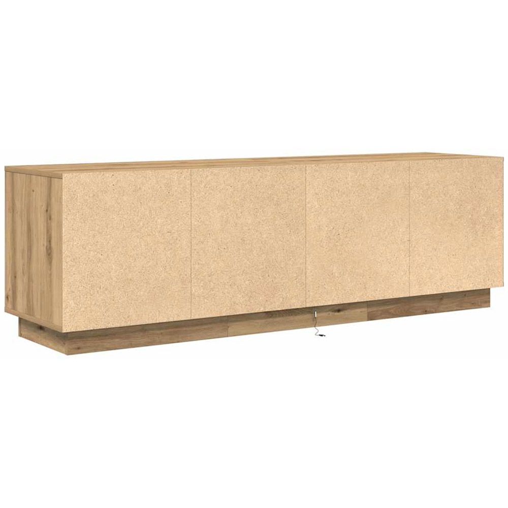 vidaXL 4 Door 2 Drawer Artisan Oak TV Cabinet with LED Light Image 9