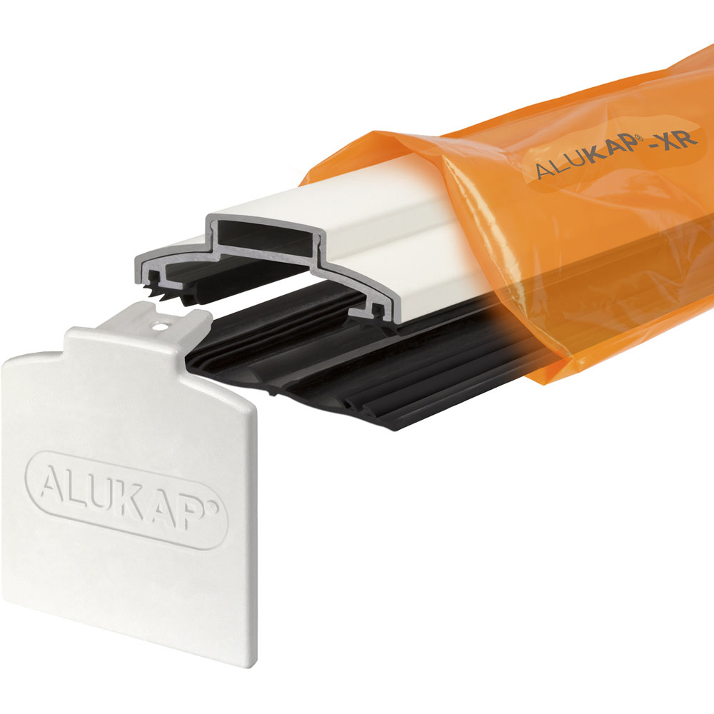 Alukap-XR White 60mm Bar with 55mm Roof Glazing 2m and Rafter Gasket Image 1